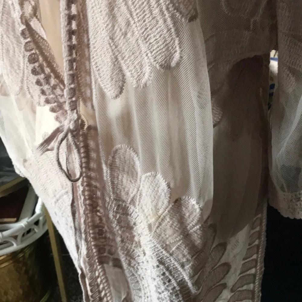Summer Bohemian Swim Cover Up Natural Textured LIKE NEW FINAL SALE Med - Picture 5 of 9